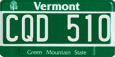 VT license plate CQD510