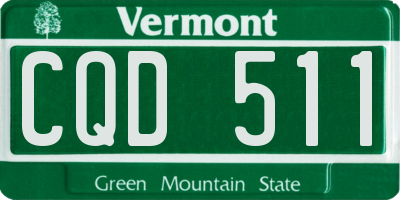 VT license plate CQD511