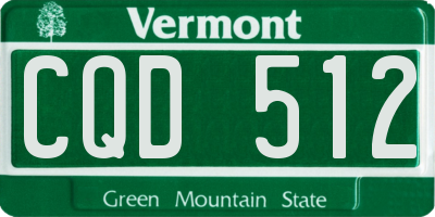 VT license plate CQD512