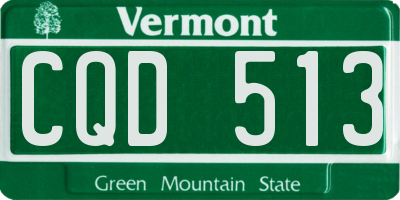 VT license plate CQD513
