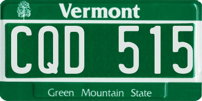 VT license plate CQD515