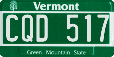VT license plate CQD517