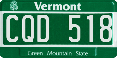 VT license plate CQD518