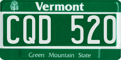 VT license plate CQD520