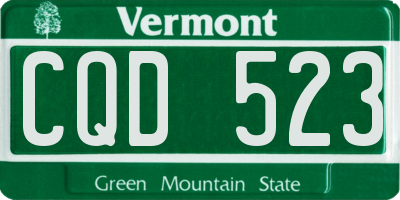 VT license plate CQD523