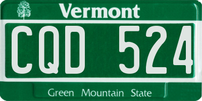 VT license plate CQD524