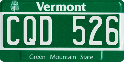 VT license plate CQD526
