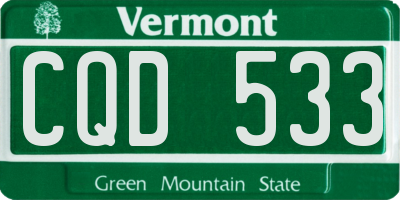 VT license plate CQD533
