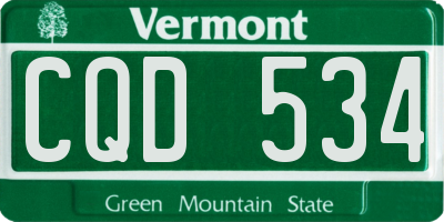 VT license plate CQD534