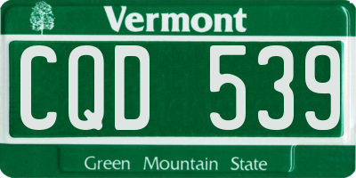 VT license plate CQD539