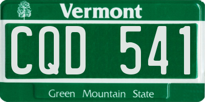 VT license plate CQD541