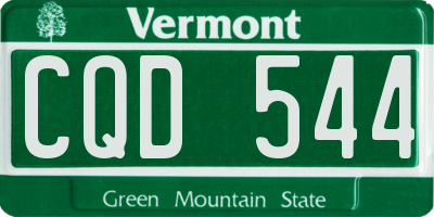 VT license plate CQD544