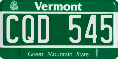 VT license plate CQD545