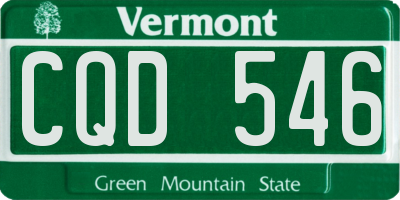 VT license plate CQD546