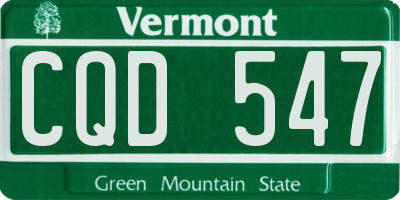 VT license plate CQD547