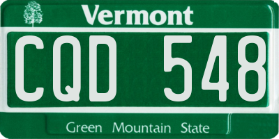 VT license plate CQD548