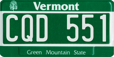 VT license plate CQD551