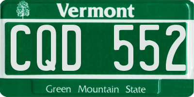 VT license plate CQD552