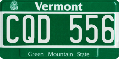 VT license plate CQD556