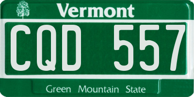 VT license plate CQD557