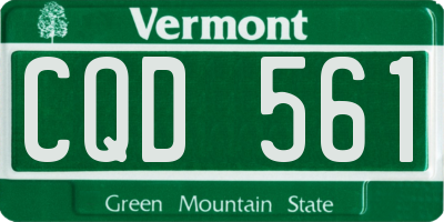 VT license plate CQD561