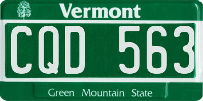 VT license plate CQD563