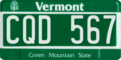 VT license plate CQD567