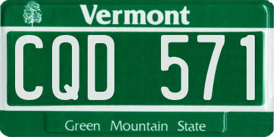 VT license plate CQD571