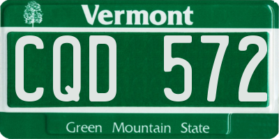 VT license plate CQD572