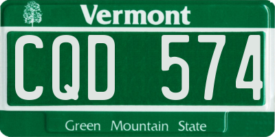 VT license plate CQD574