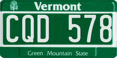 VT license plate CQD578