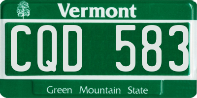 VT license plate CQD583