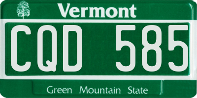 VT license plate CQD585