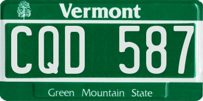 VT license plate CQD587