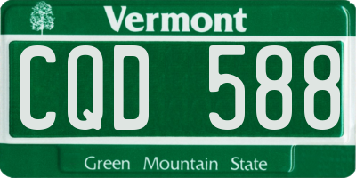 VT license plate CQD588