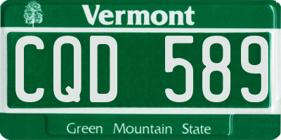 VT license plate CQD589