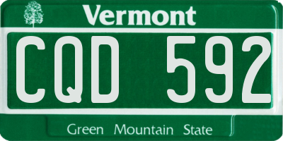 VT license plate CQD592