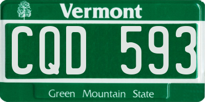 VT license plate CQD593