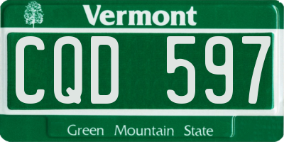 VT license plate CQD597
