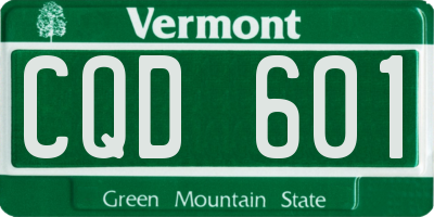 VT license plate CQD601