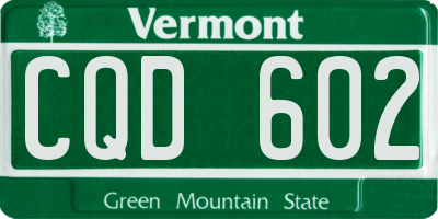 VT license plate CQD602