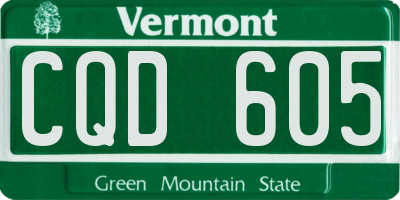 VT license plate CQD605