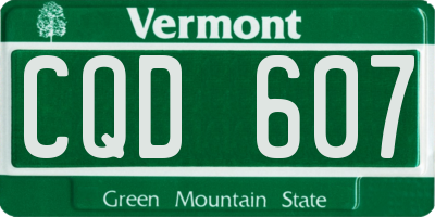VT license plate CQD607