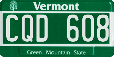 VT license plate CQD608