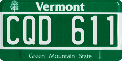 VT license plate CQD611