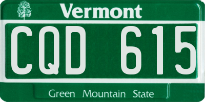 VT license plate CQD615