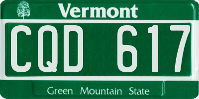 VT license plate CQD617