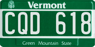 VT license plate CQD618