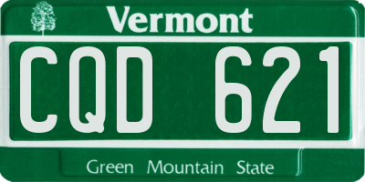 VT license plate CQD621