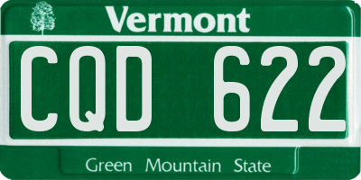 VT license plate CQD622